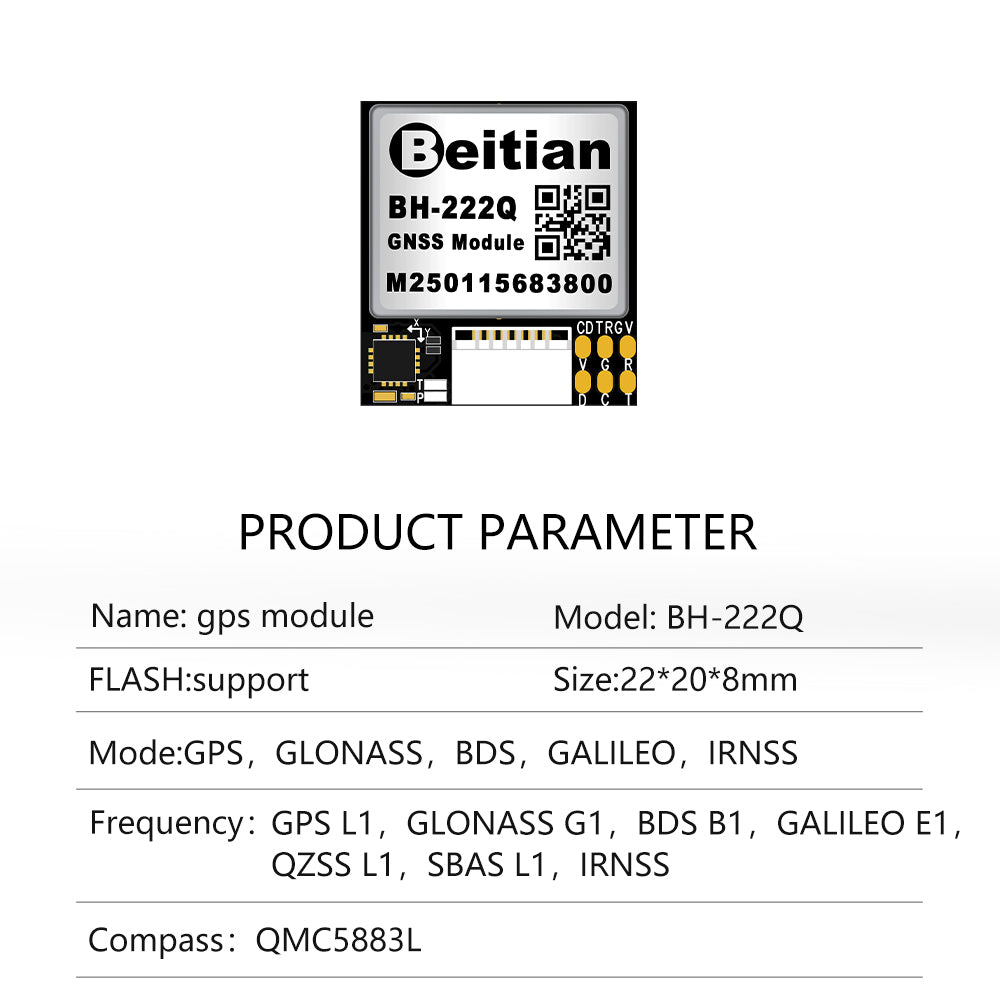 Beitian GPS module position BH-182 222Q 252Q fixed-wing cross-country return Beitian GPS module position BH-182 222Q 252Q fixed-wing cross-country return